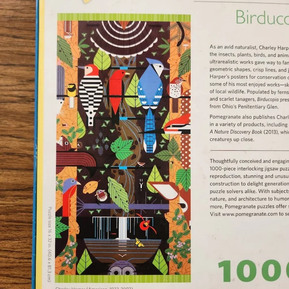 Charley Harper 1000 Piece Jigsaw Puzzle Birducopia Birds Jigsaw Puzzle Bird Blue